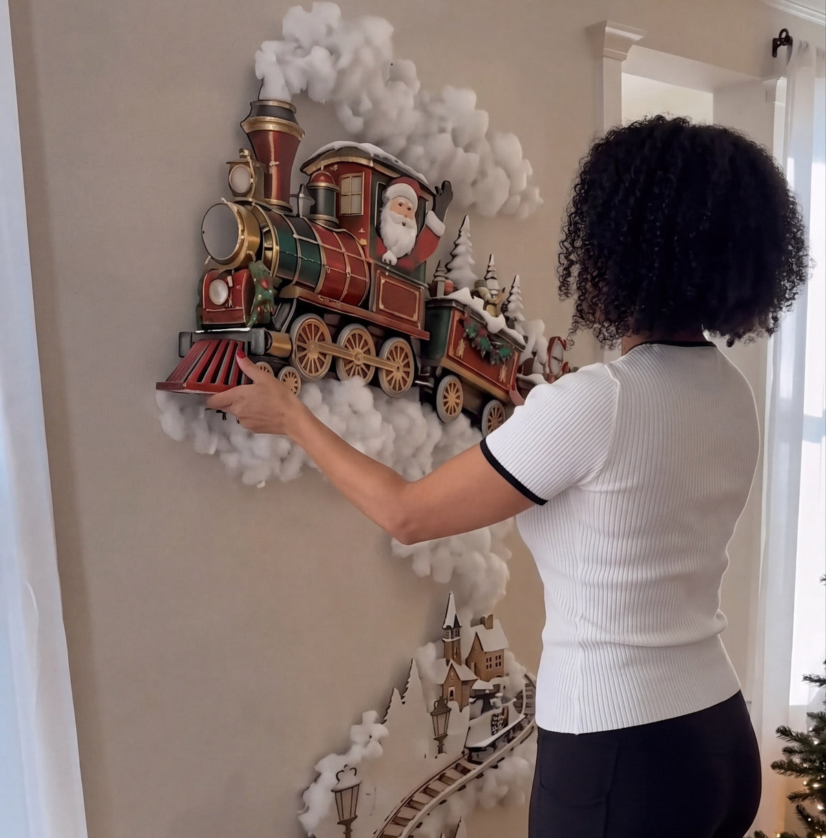 TheMistleGlow Santa Express Wall Train
