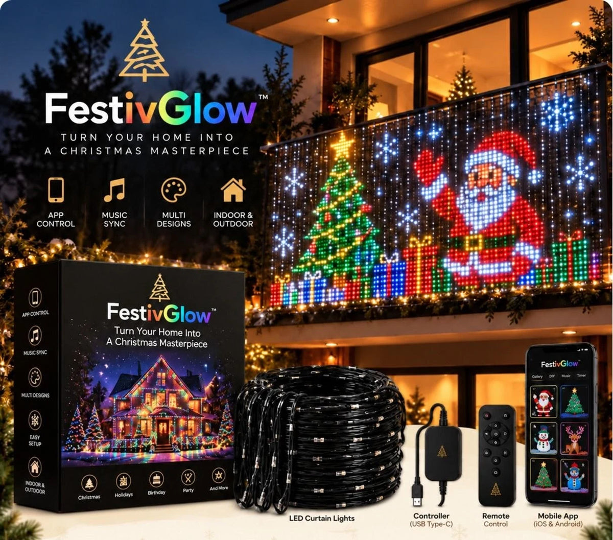 FestivGlow Smart LED Curtain Lights